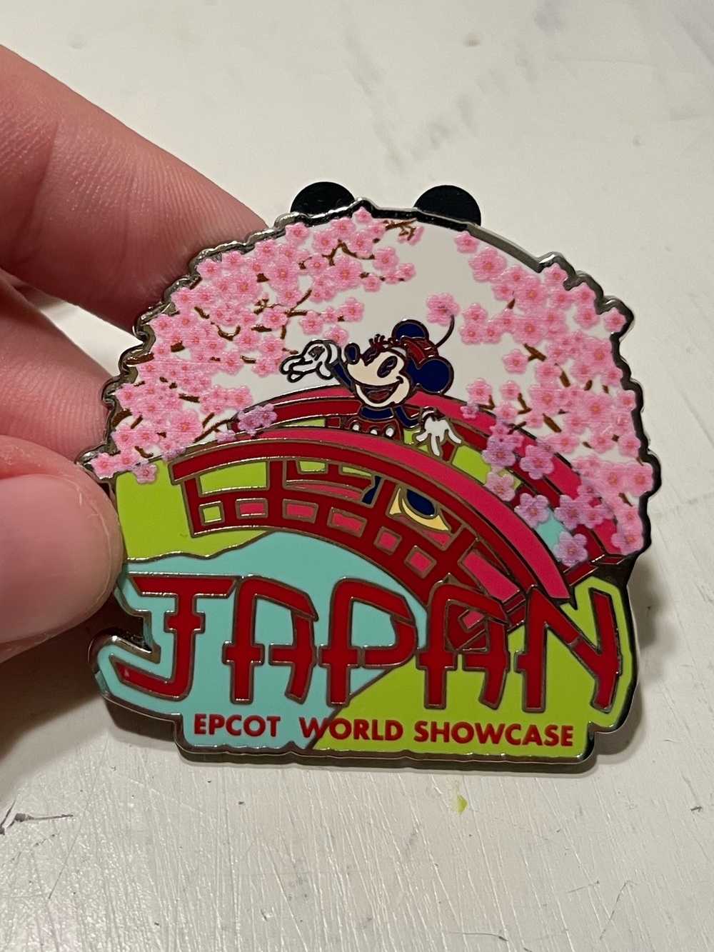 Disney Parks Epcot World Showcase Japan Minnie Cherry Blossom Bridge Pin
